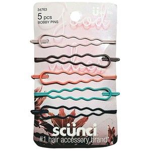 Scunci Good Vibes Hair Accessories  - 5 Piece Bobby Pins Multi-Color